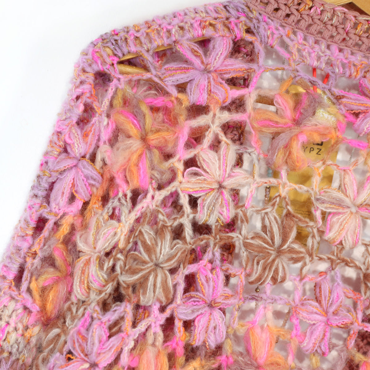 Kit de ganchillo - Cárdigan corto de flores silvestres MYPZ Pecan (ENG-DE-NL-ES-FR-IT-DA-SV-NO)