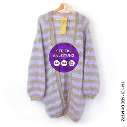 Knit pattern – MYPZ top-down cardigan Lilac Haze No.9 (ENG-NL-DE)