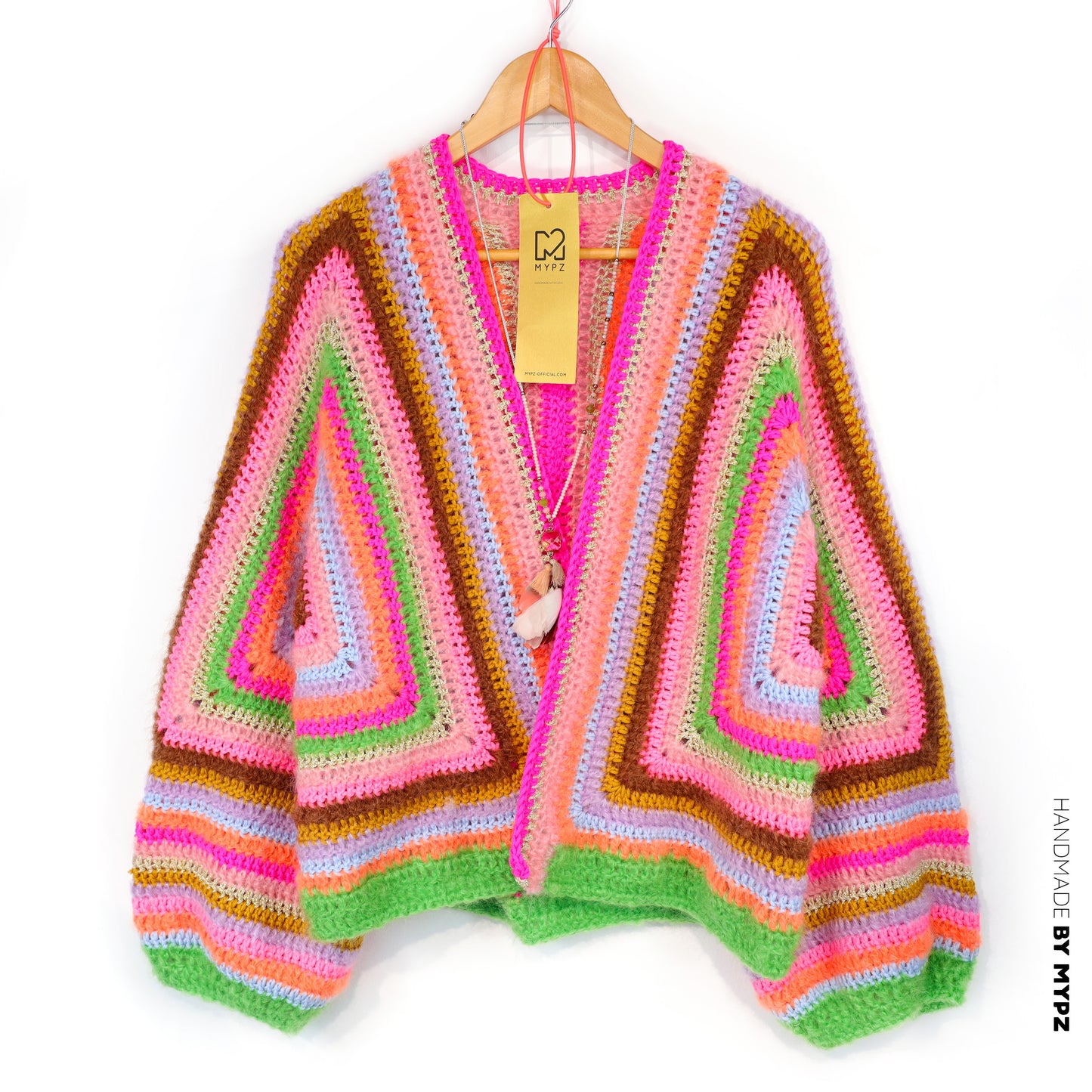 Crochet pattern - MYPZ Hexagon Cardigan Vibrant Soul (ENG-NL-DE-FR-ES)