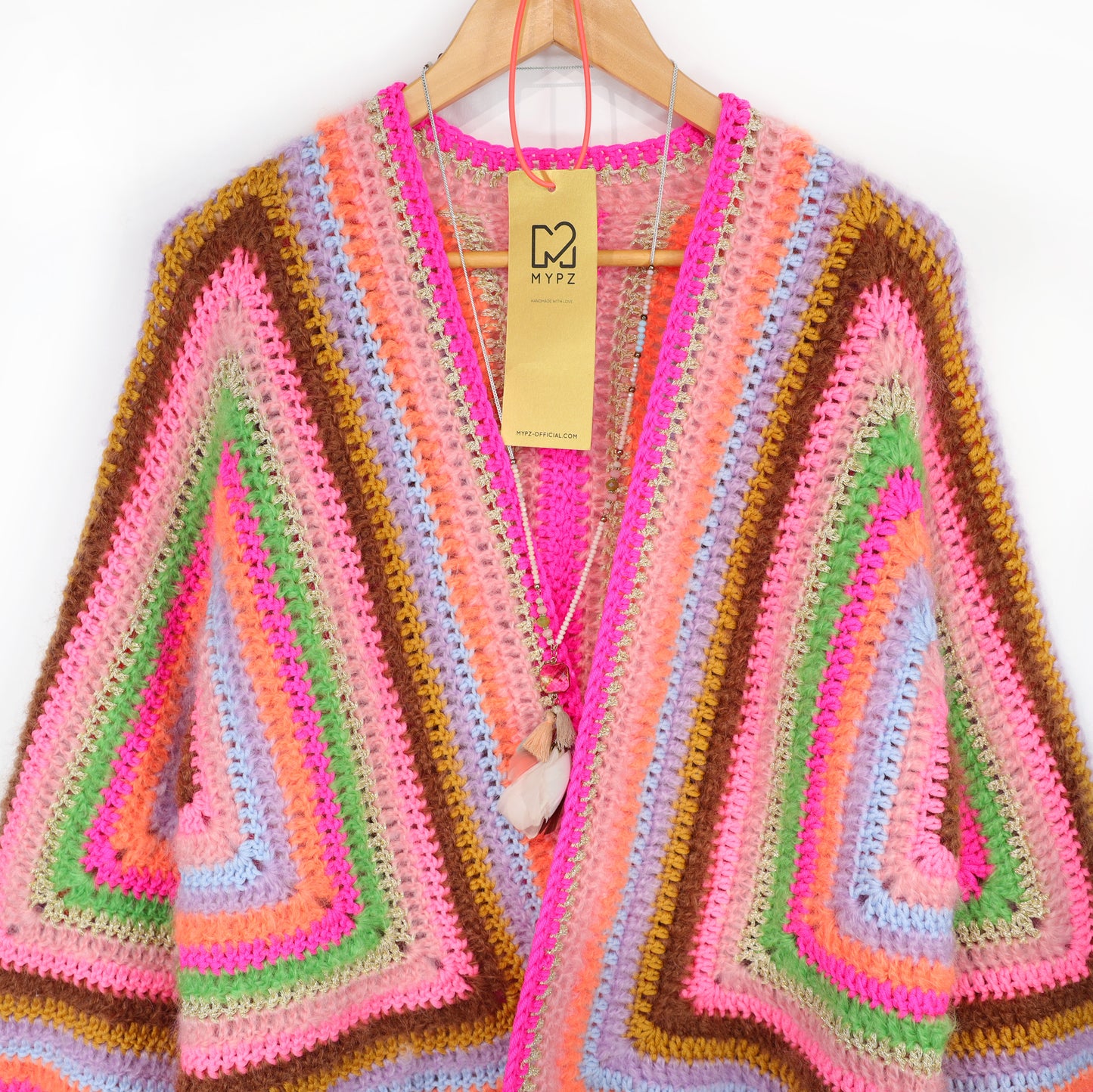 Crochet pattern - MYPZ Hexagon Cardigan Vibrant Soul (ENG-NL-DE-FR-ES)