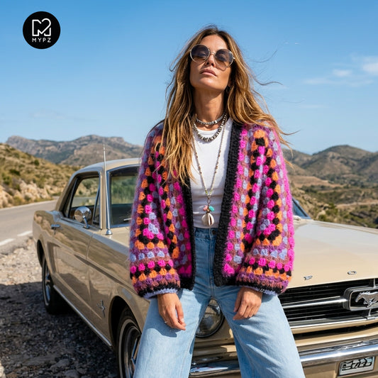 Kit de ganchillo – MYPZ Cárdigan de mohair de hexágonos Wild (ING-NEE-ALE)