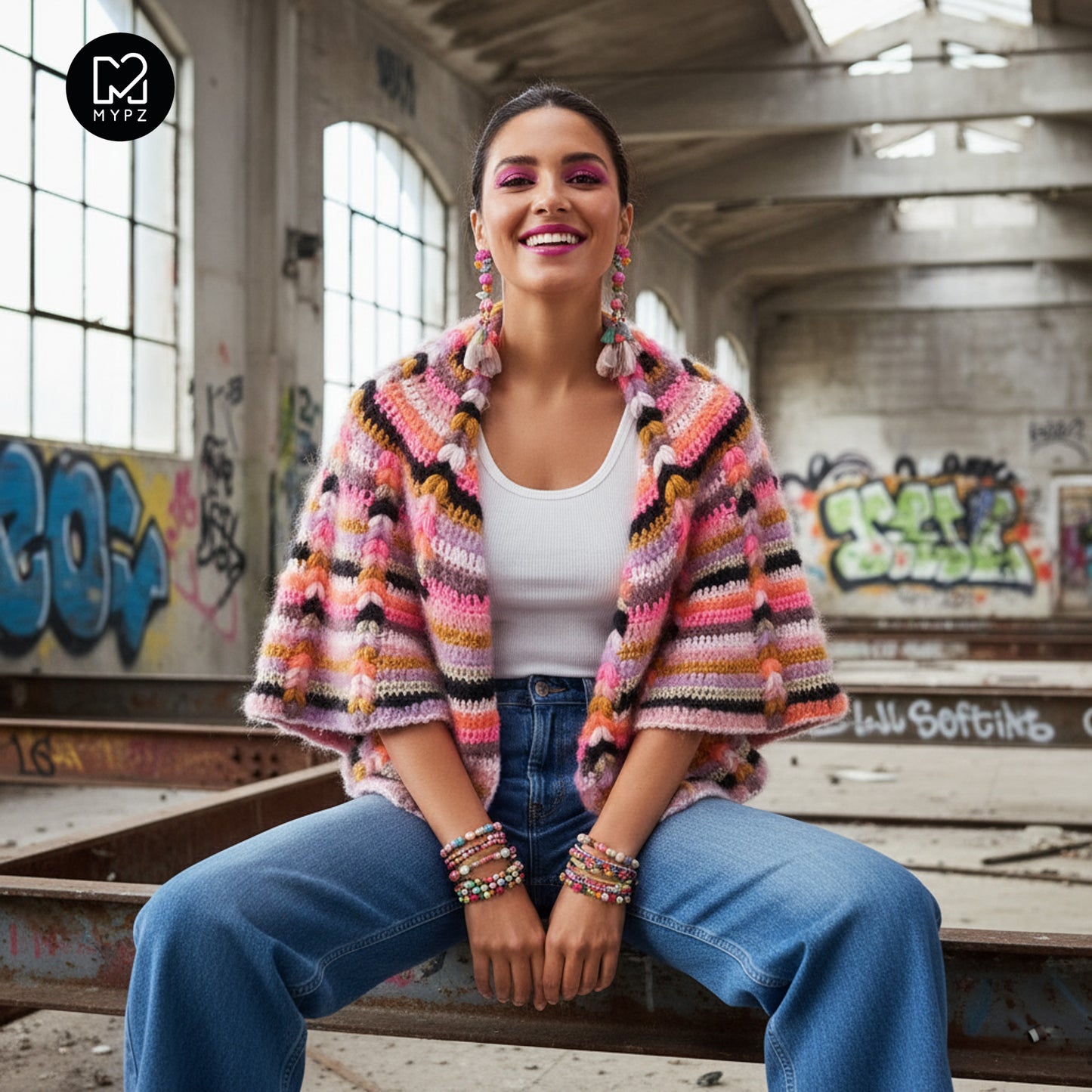 Crochet pattern - MYPZ Boho shawl (ENG-NL-DE-FR-ES)