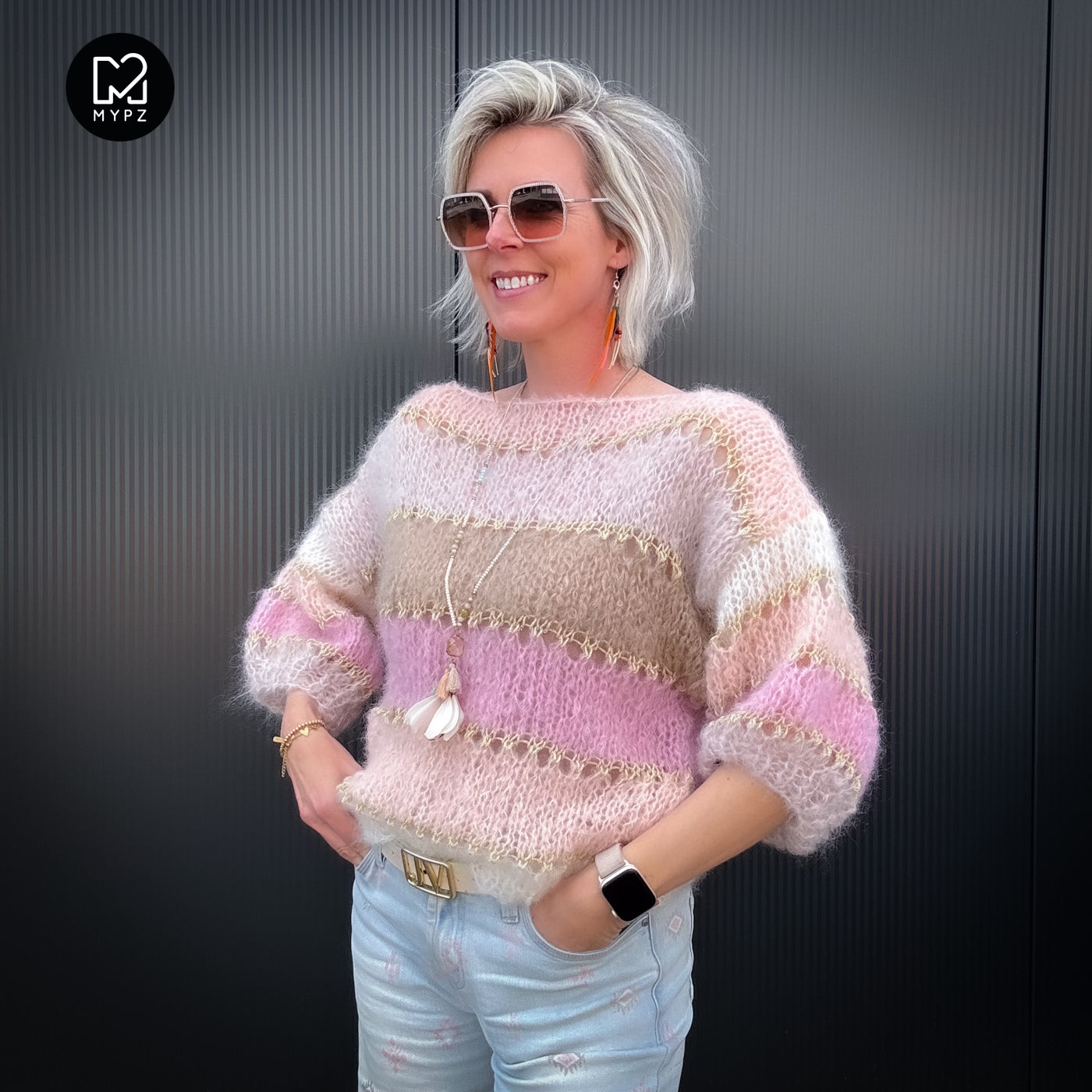 Light Mohair top Beige