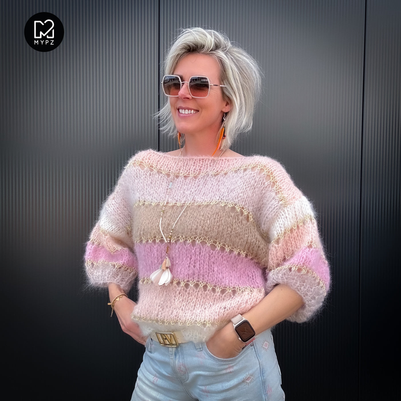 Light Mohair top Beige