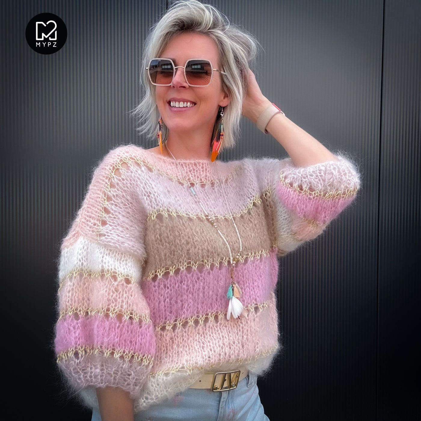 Light Mohair top Beige