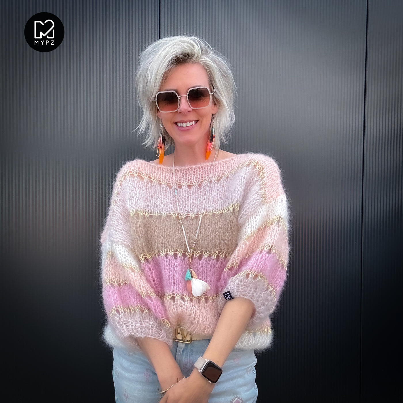 Light Mohair top Beige