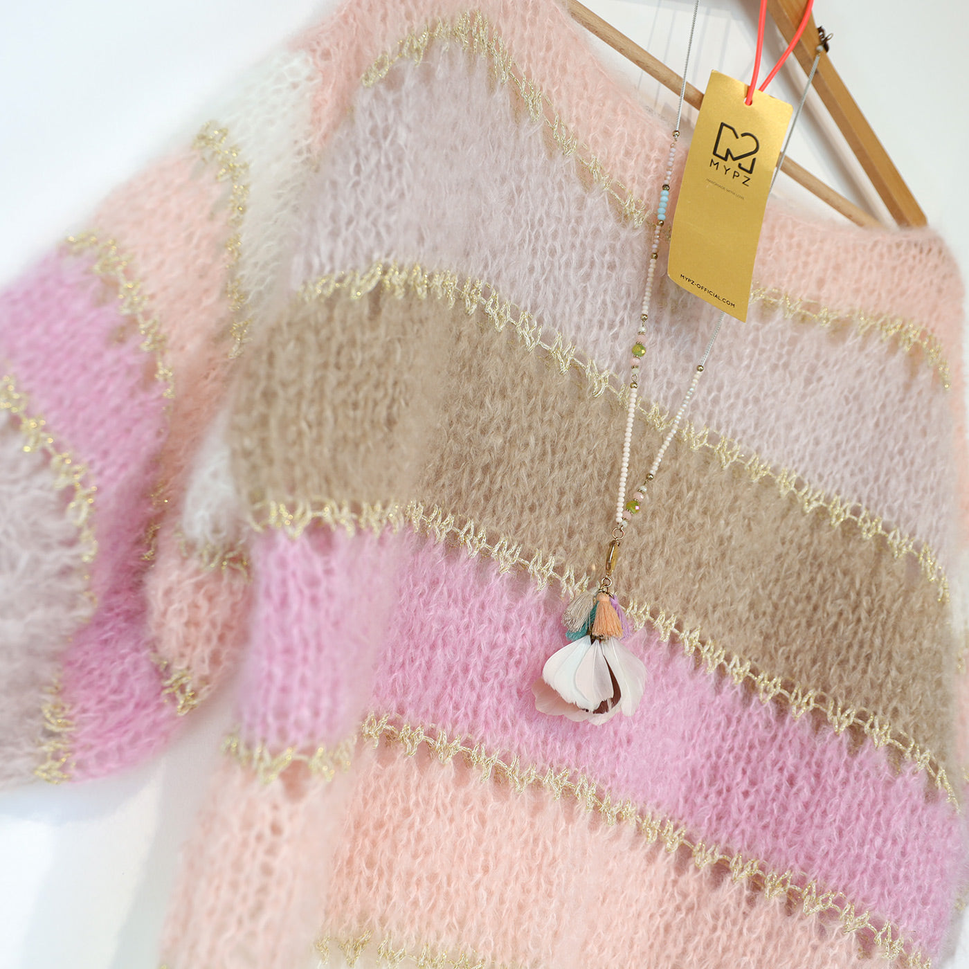 Light Mohair top Beige