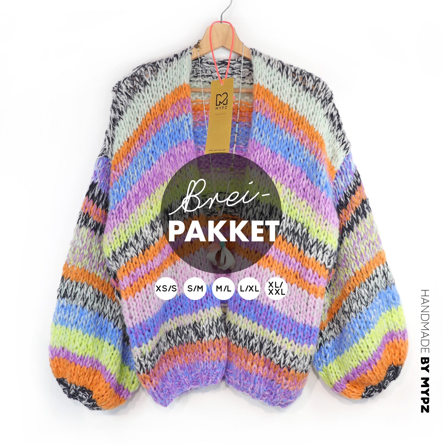 Knitting Kit – MYPZ Chunky Alpaca Cardigan Fluffy No.12 (ENG-NL-DE)