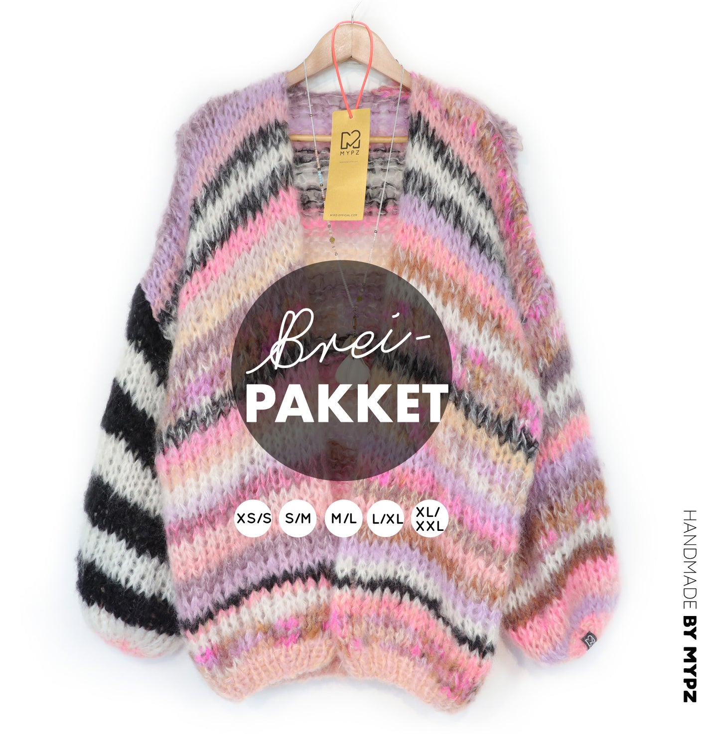 Knitting Kit – MYPZ Chunky Mohair Cardigan Funky Caramel No.15 (ENG-NL-DE)