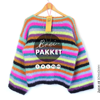 Knitting kit - Striped mohair Pullover Dolce No6 (ENG-NL)