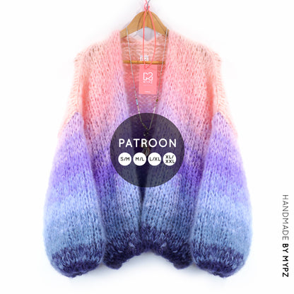 Patrón de tricot – Cárdigan corto grueso de mohair MYPZ Blue Sky No15 (ENG-NL-DE-FR-ES)