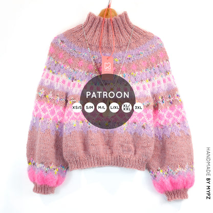 Knit pattern – MYPZ top-down sweater Lovely No6 (ENG-NL-DE)