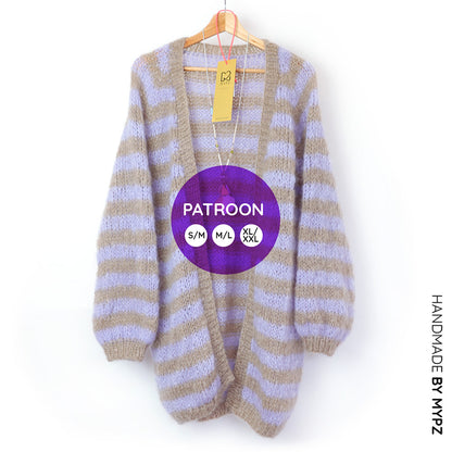 Knit pattern – MYPZ top-down cardigan Lilac Haze No.9 (ENG-NL-DE)