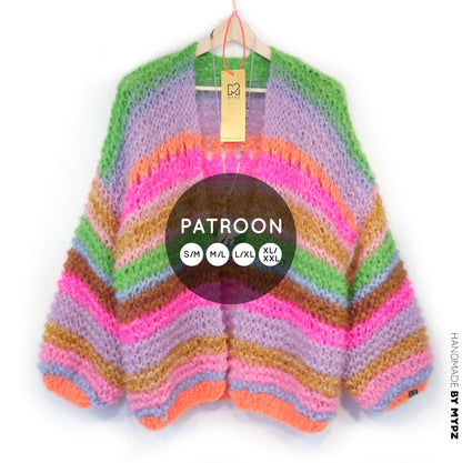 Knitting Kit – MYPZ Chunky Mohair Cardigan Rainbow Sorbet No.15 (ENG-NL-DE)