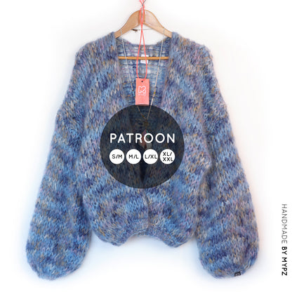 Knit pattern – MYPZ short basic chunky cardigan Western No15 (ENG-NL-DE)