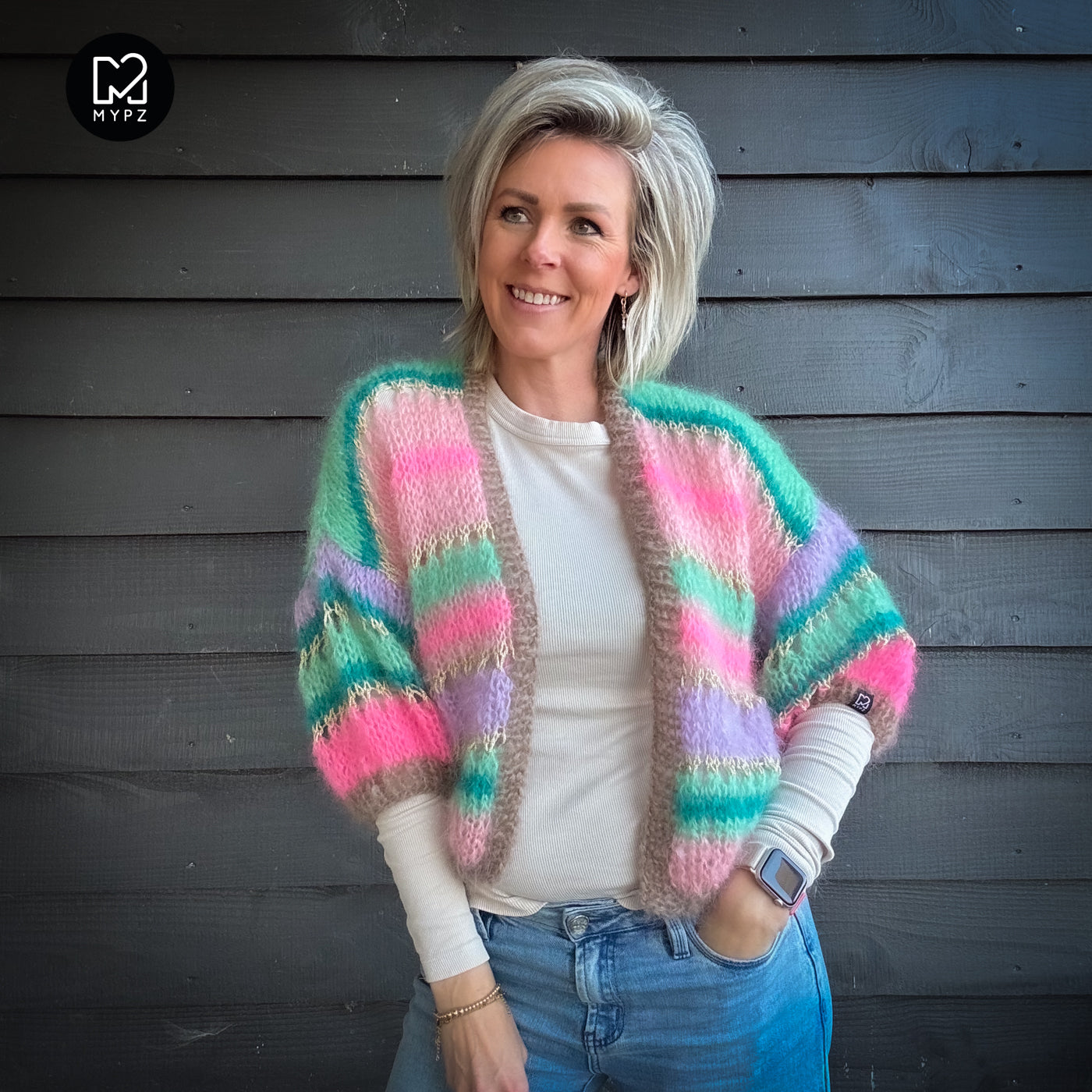 Knitting kit – MYPZ Short Light Mohair Cardigan Faby No10 (ENG-NL-DE)