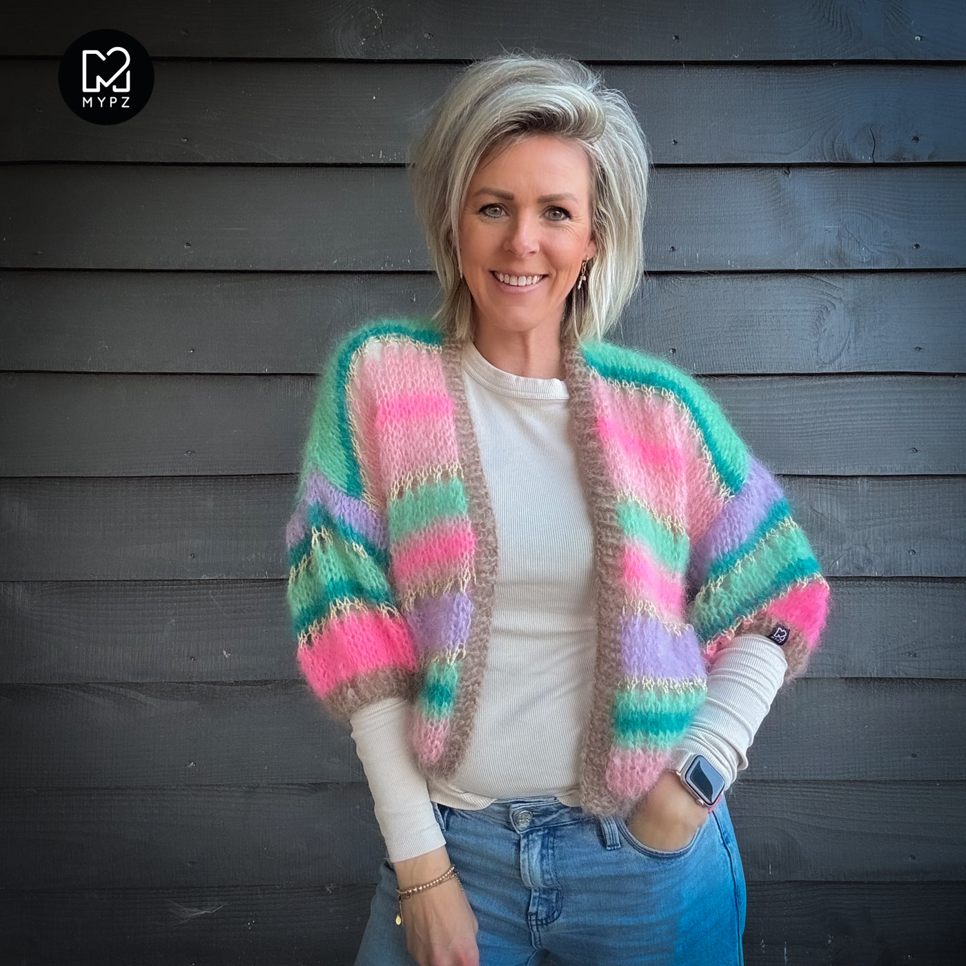 Knitting kit – MYPZ Short Light Mohair Cardigan Faby No10 (ENG-NL-DE)