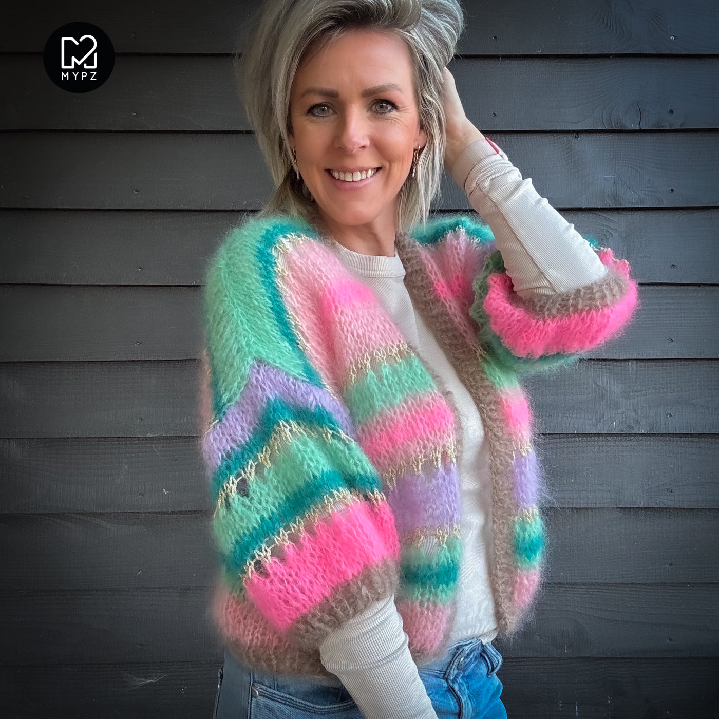 Knitting kit – MYPZ Short Light Mohair Cardigan Faby No10 (ENG-NL-DE)