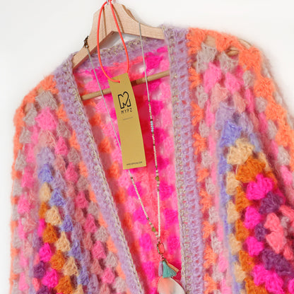 Crochet pattern - MYPZ Hexagon Cardigan Pink Vibes (ENG-NL-DE-FR-ES)