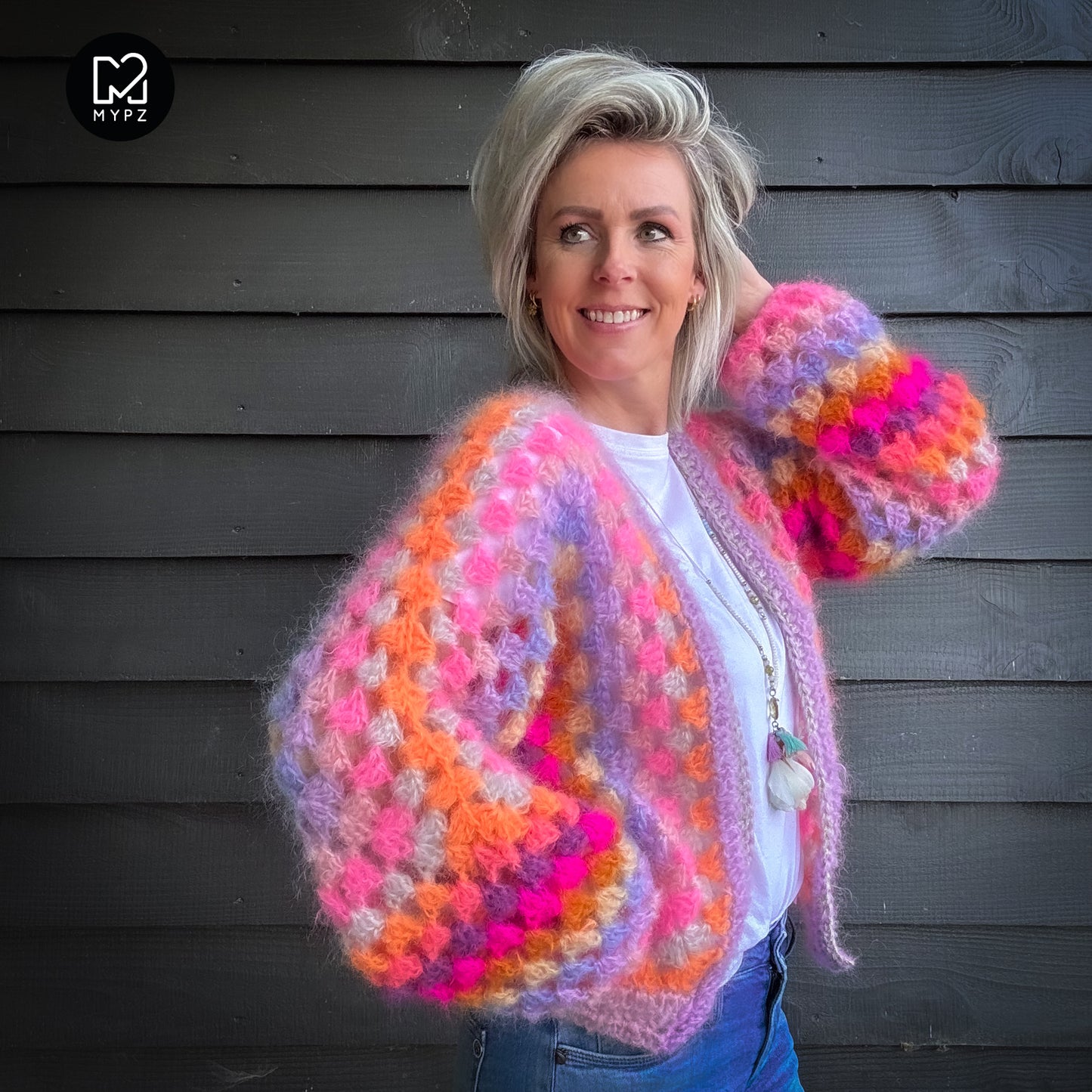 Crochet pattern - MYPZ Hexagon Cardigan Pink Vibes (ENG-NL-DE-FR-ES)
