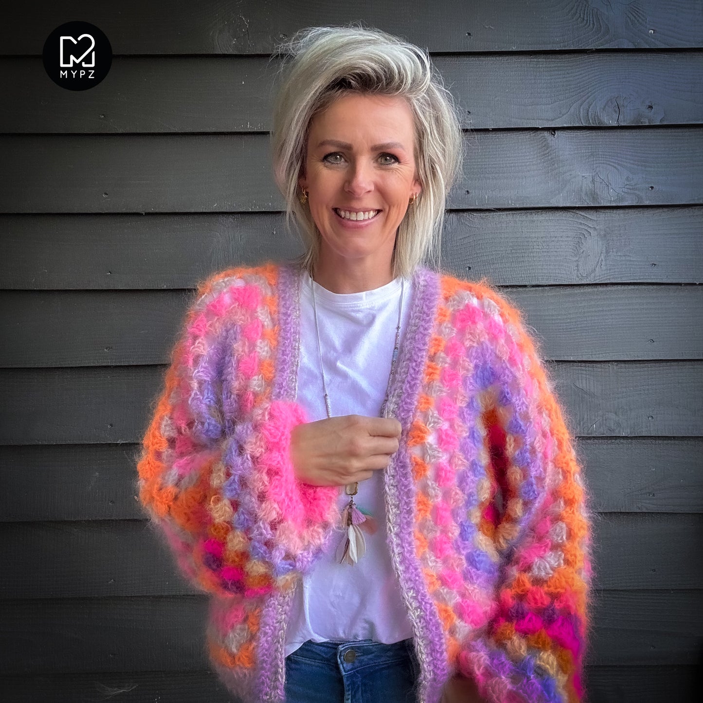 Crochet pattern - MYPZ Hexagon Cardigan Pink Vibes (ENG-NL-DE-FR-ES)