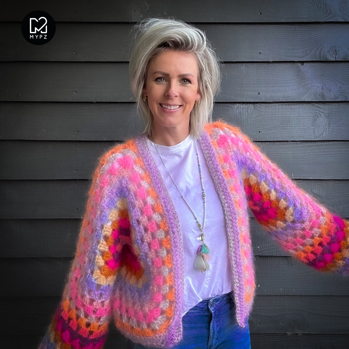 Crochet pattern - MYPZ Hexagon Cardigan Pink Vibes (ENG-NL-DE-FR-ES)
