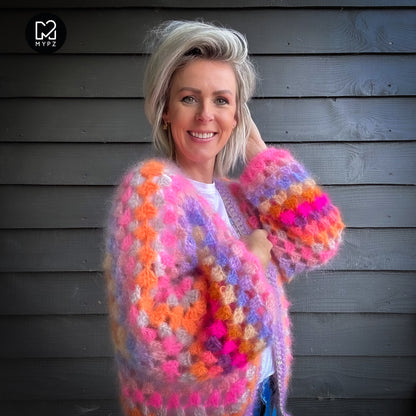 Crochet pattern - MYPZ Hexagon Cardigan Pink Vibes (ENG-NL-DE-FR-ES)