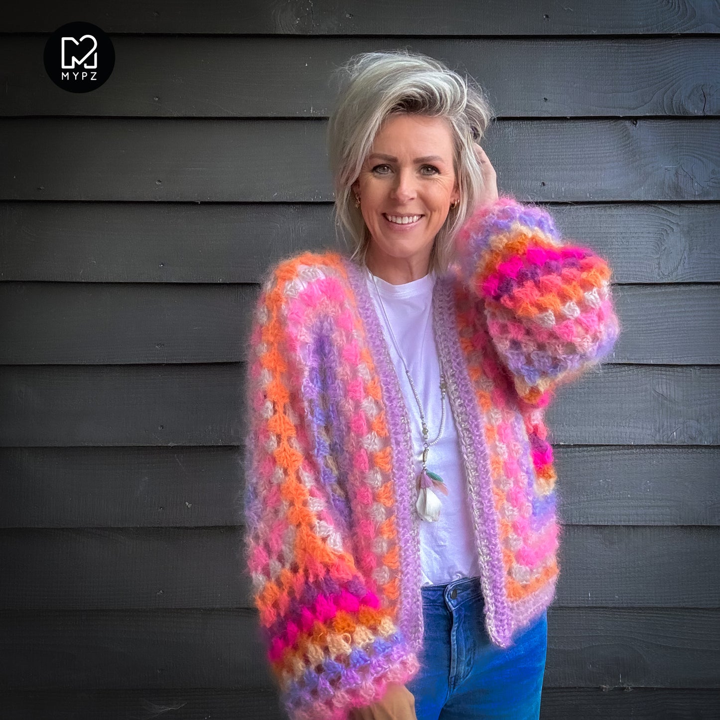 Crochet pattern - MYPZ Hexagon Cardigan Pink Vibes (ENG-NL-DE-FR-ES)