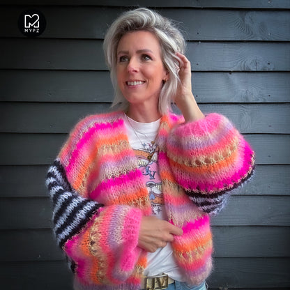 Knit pattern – MYPZ Light Mohair Cardigan Pink Magic No10 (ENG-NL-DE)
