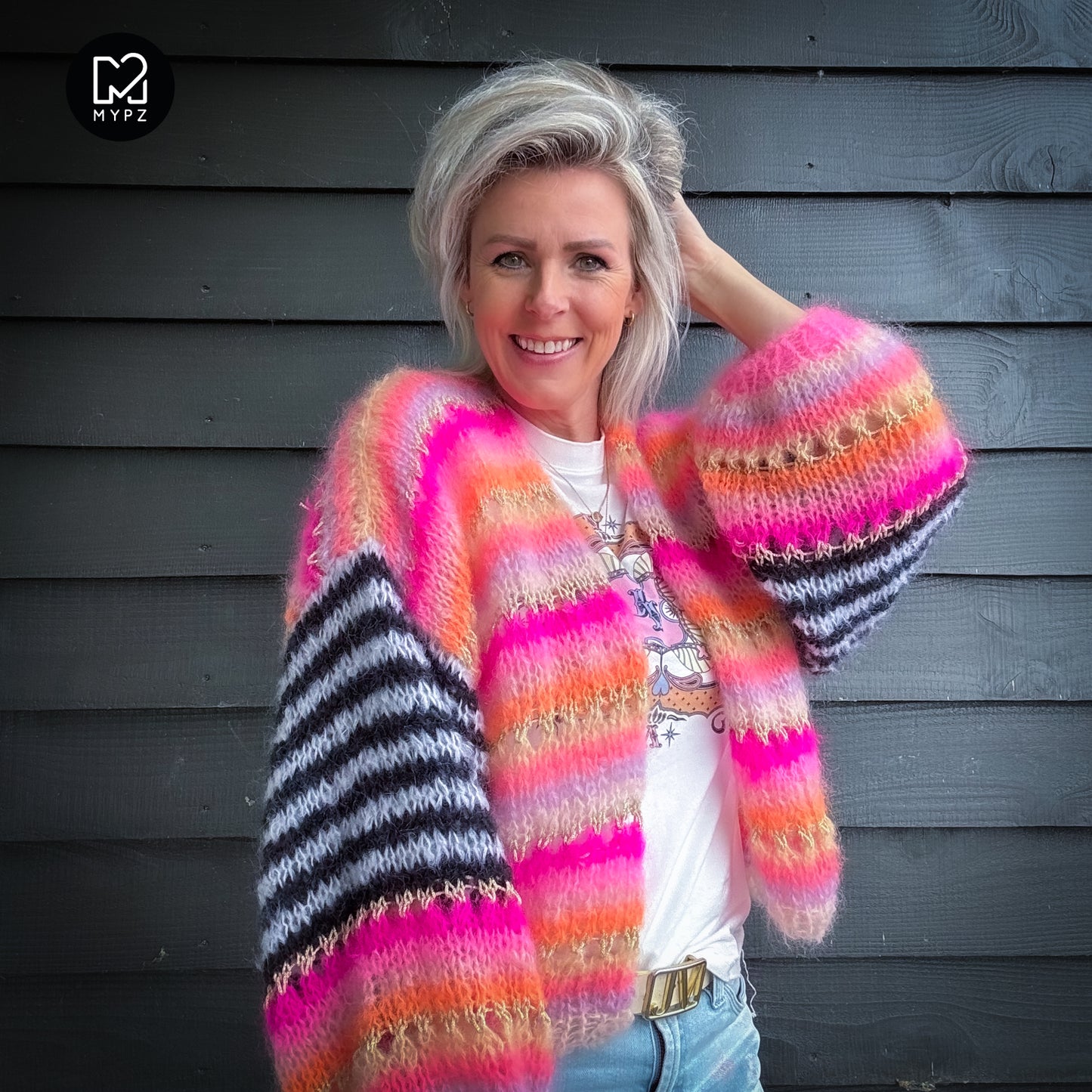 Knitting kit – MYPZ Light Mohair Cardigan Pink Magic No10 (ENG-NL-DE)