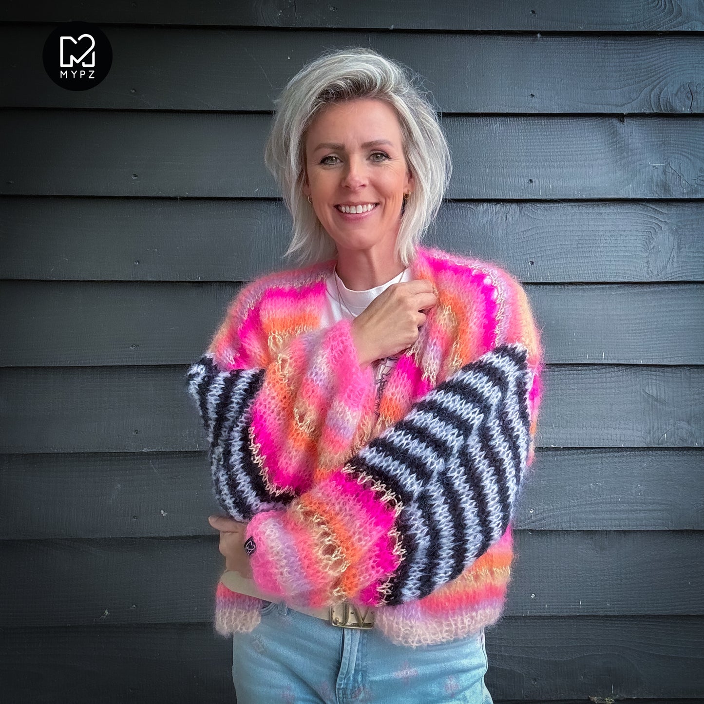 Knitting kit – MYPZ Light Mohair Cardigan Pink Magic No10 (ENG-NL-DE)