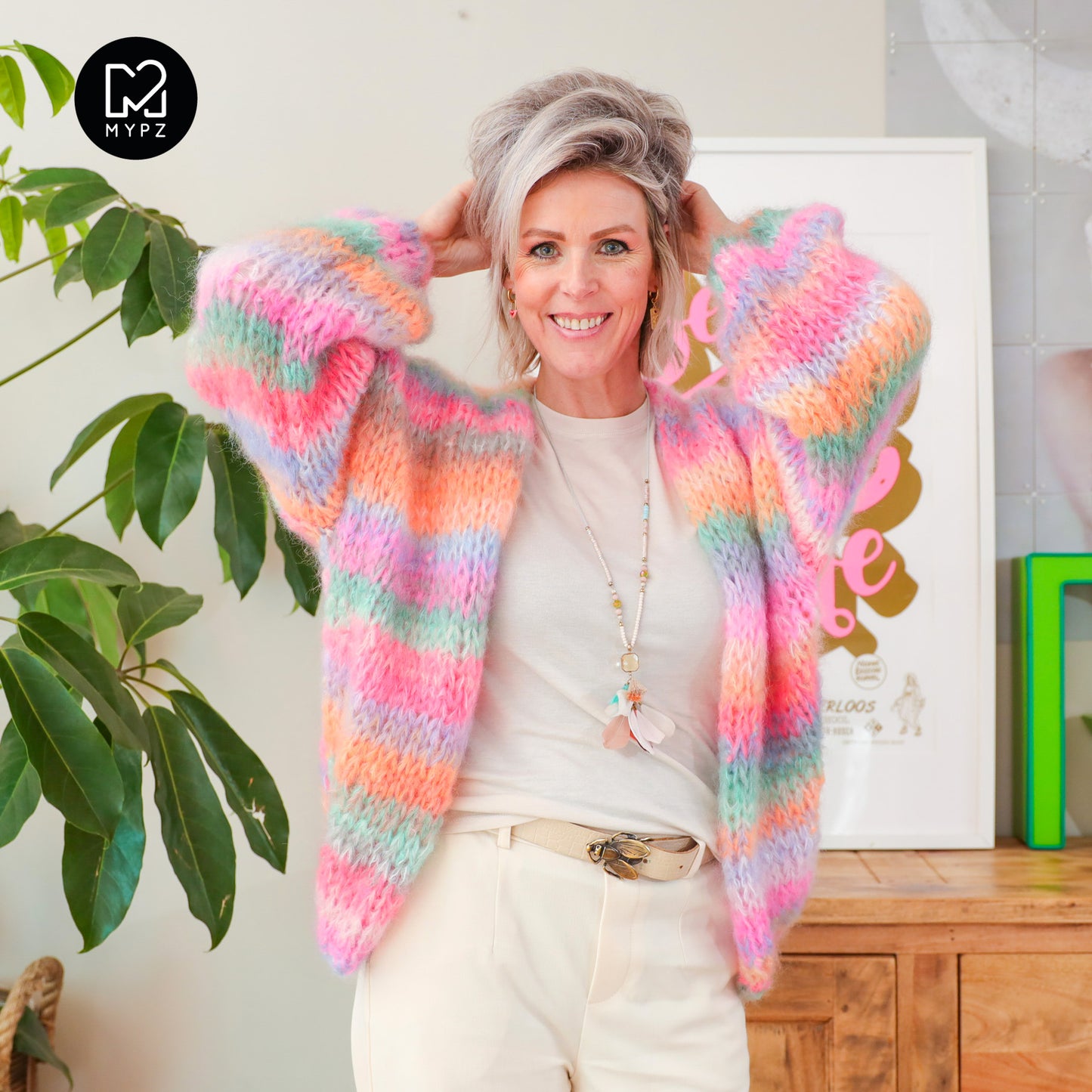 MYPZ Chunky Mohair Cardigan Pastelicious