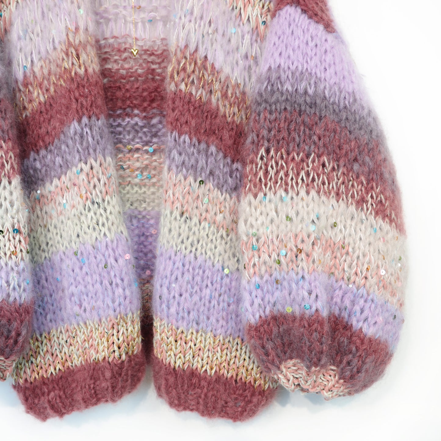 Chunky Mohair cardigan Whisper Rose