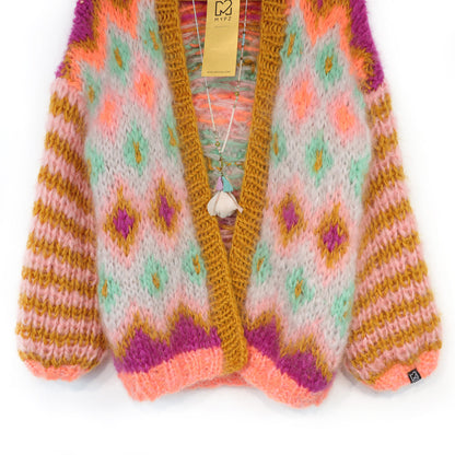 Patrón de punto - Chaqueta Flora de mohair grueso n.º 12 (ENG-DE-NL-ES-FR-IT-DA-SV-NO)
