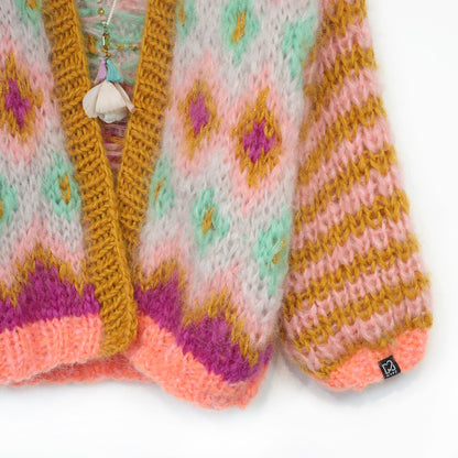 Patrón de punto - Chaqueta Flora de mohair grueso n.º 12 (ENG-DE-NL-ES-FR-IT-DA-SV-NO)