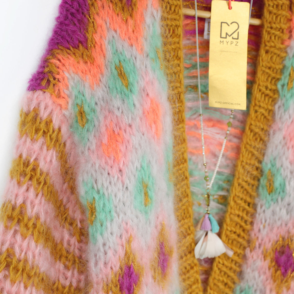 Patrón de punto - Chaqueta Flora de mohair grueso n.º 12 (ENG-DE-NL-ES-FR-IT-DA-SV-NO)