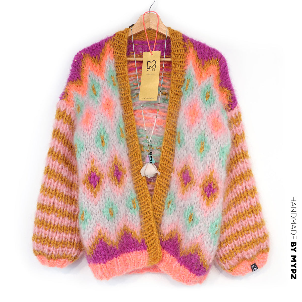 Kit de punto - Chaqueta de mohair grueso Flora n.º 12 (ENG-DE-NL-ES-FR-IT-DA-SV-NO)