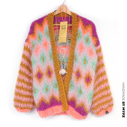Kit de punto - Chaqueta de mohair grueso Flora n.º 12 (ENG-DE-NL-ES-FR-IT-DA-SV-NO)