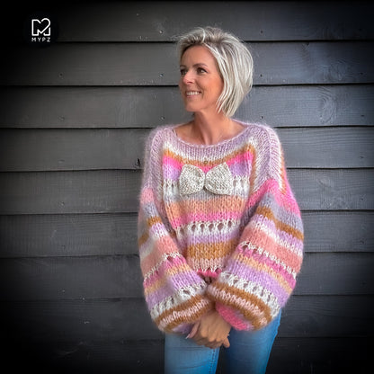 Knitting Kit – Chunky Mohair Pullover Bijoux No.12 (ENG-NL-DE)