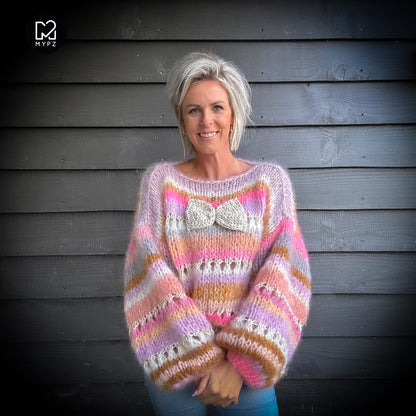 Knitting Kit – Chunky Mohair Pullover Bijoux No.12 (ENG-NL-DE)