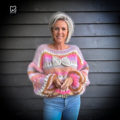 Knitting Kit – Chunky Mohair Pullover Bijoux No.12 (ENG-NL-DE)