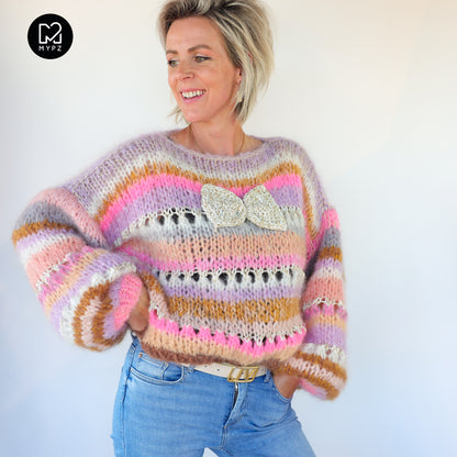 Knitting Kit – Chunky Mohair Pullover Bijoux No.12 (ENG-NL-DE)