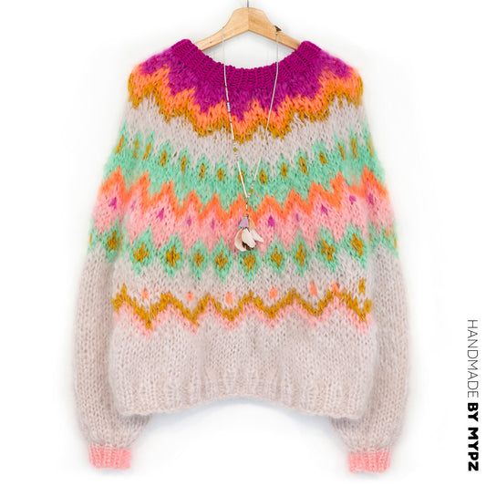 Kit de punto - MYPZ Chunky Topdown Mohair Pullover Snowberry n.º 12 (ENG-DE-NL-ES-FR-IT-DA-SV-NO)