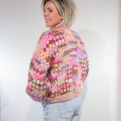 Crochet kit - MYPZ Mohair cardigan Pastel Bloom (ENG-NL-DE)
