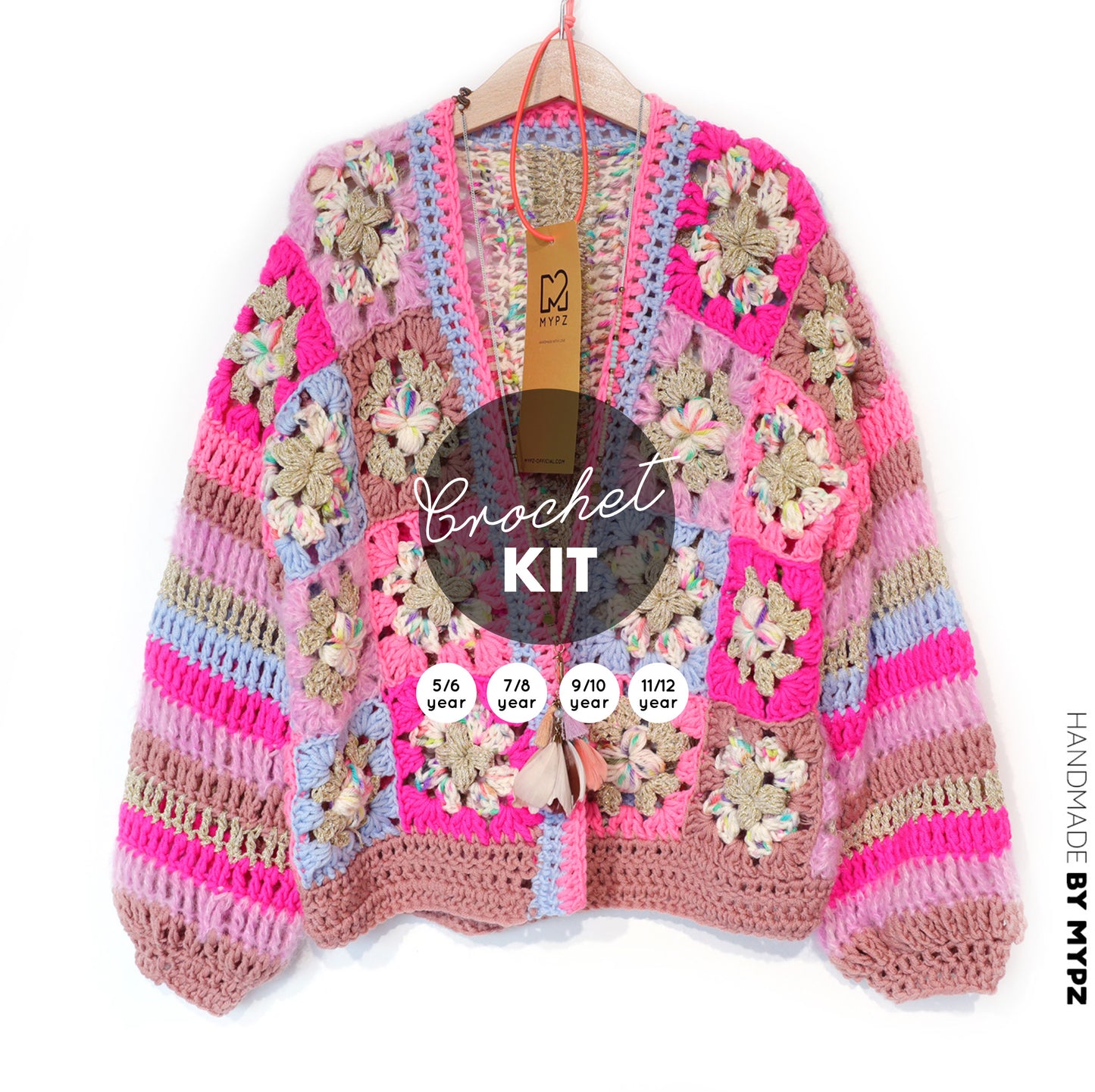 Crochet kit - Flowergranny cardigan Fusion for kids