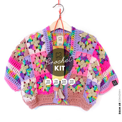 Crochet kit - Flowergranny cardigan Maia for kids