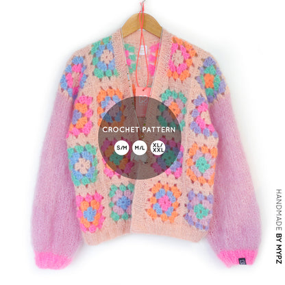 Patrón de ganchillo - MYPZ Granny chaqueta bomber cuadrada Off White (ENG-NL-ES)