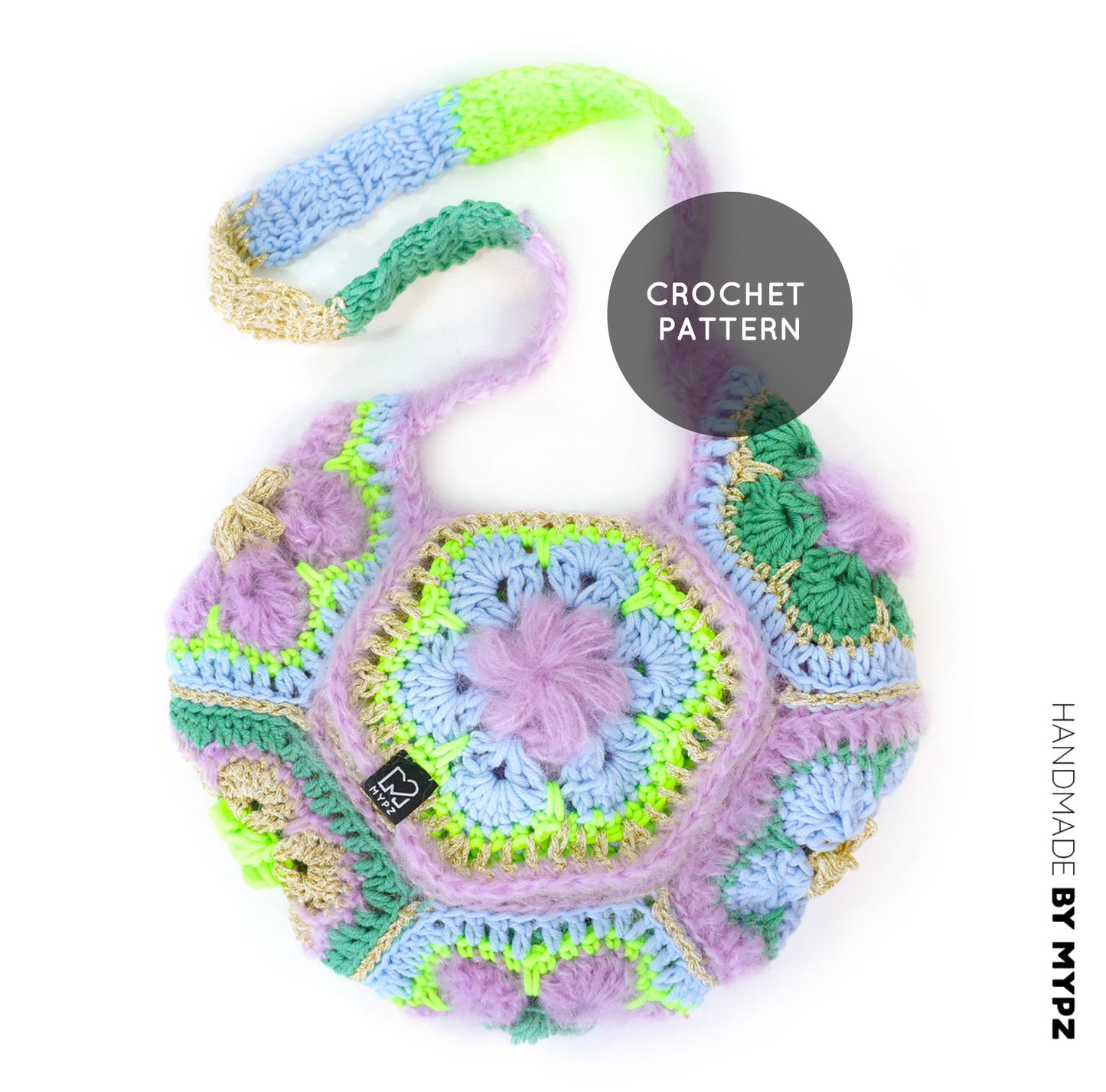Crochet pattern - MYPZ hexagon bag Cocktail (ENG-NL-DE)