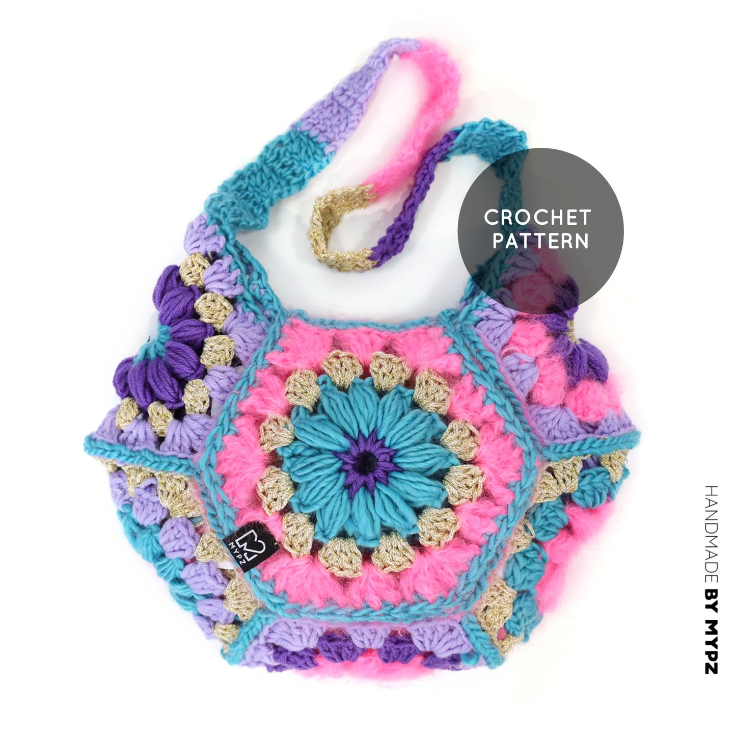 Crochet pattern - MYPZ hexagon bag Pacha (ENG-NL-DE-ES)