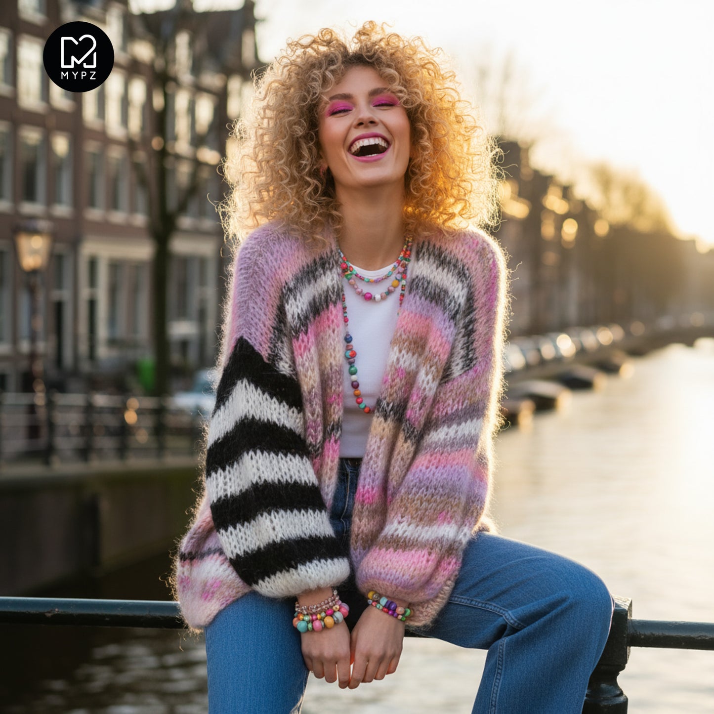 Knitting Kit – MYPZ Chunky Mohair Cardigan Funky Caramel No.15 (ENG-NL-DE)